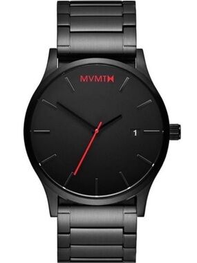 MVMT 45mm Black Watch with Red Accents